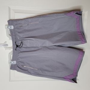 Mens Liquor n Poker nylon shorts zipper pockets size Large dusty purple NWT